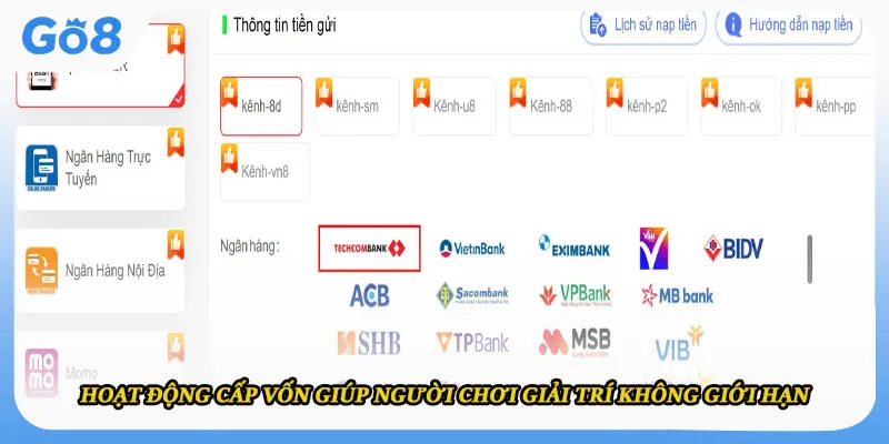 Hoạt động cấp vốn giúp người chơi giải trí không giới hạn